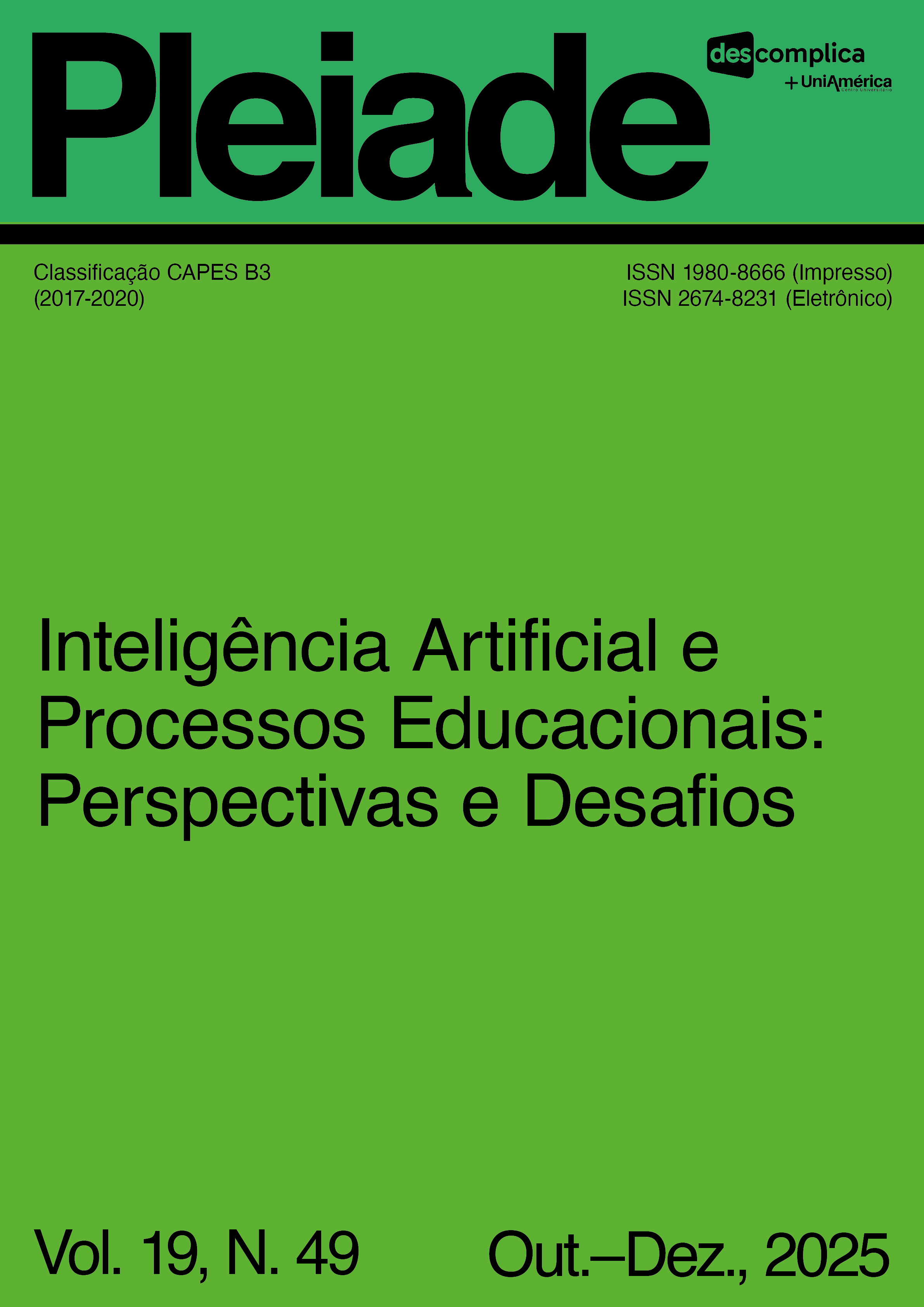 					Visualizar v. 19 n. 49 (2025): Inteligência Artificial e Processos Educacionais: Perspectivas e Desafios
				